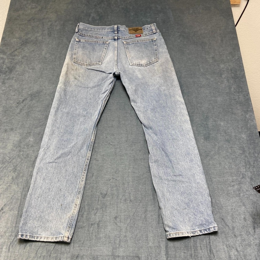 Wrangler Jeans Mens 33x31 Blue Denim Everyday Wear Regular Fit Straight Leg